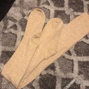 Beige knee high socks